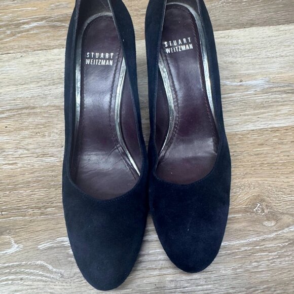 Stuart Weitzman Mary Blue Suede Pumps Women's Size 7 - Picture 2 of 7